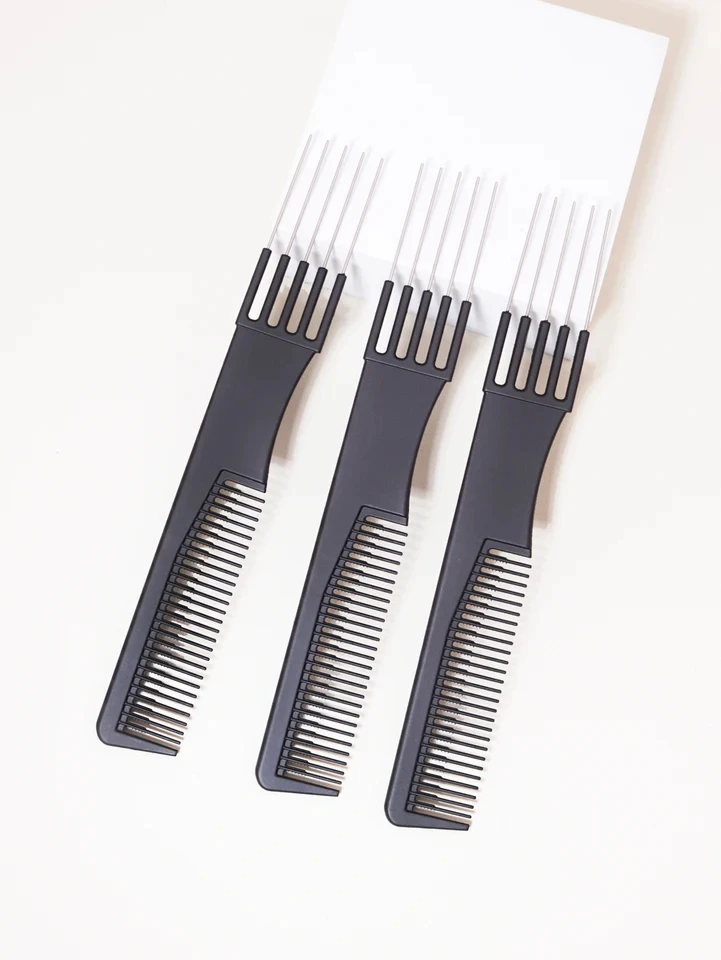 Professional Hair Tail Combs Stainless Steel Salon Cut Styling Comb Spiked Hair Care Styling Tools Barber Accessories Fine Teeth