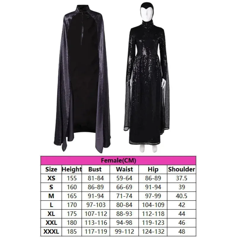 Disfraz de Reina malvada para mujer, vestido negro de fantasía, capa, disfraz de nieve, ropa de película, traje blanco, traje de Carnaval de Halloween