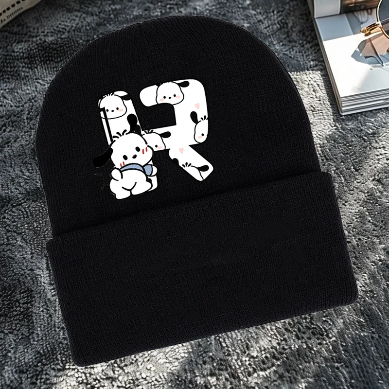 

Cartoon Anime Pochacco Students Knitted Hat Autumn Winter Warm Solid Unisex New Beanie Cap for Traveling Cycling Cap Outdoor
