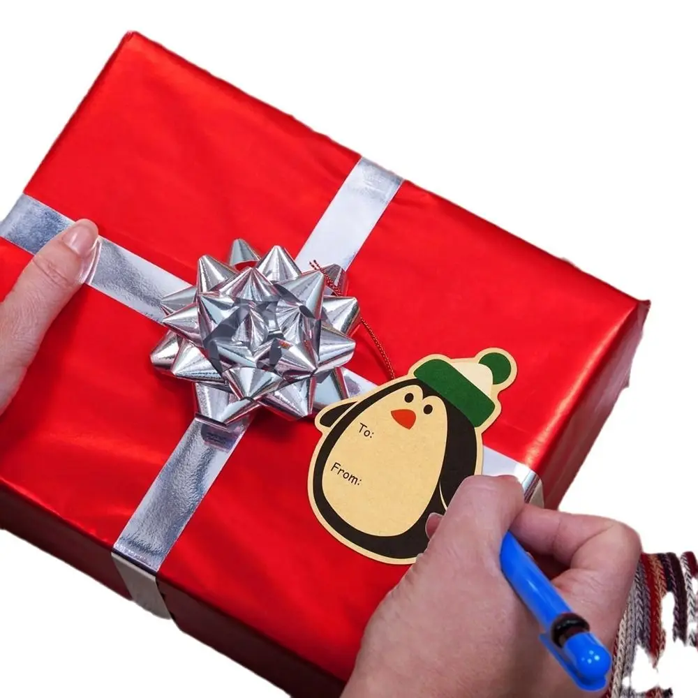 

Новая бумажная рождественская наклейка, 200 шт., самоклеящаяся уплотнительная этикетка, съемная фестивальная сувенира, подарочные бирки с именем, Рождество