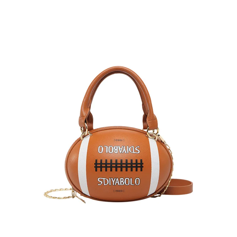 

Women's Fashion American Football Style Crossbody Bag Rugby Style Shoulder Purse Designer Ball Novelty Handbag for Girls