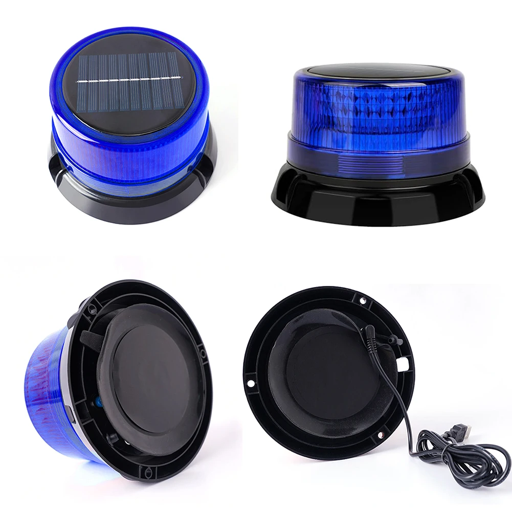 

Beacon Light with Magnetic Base Solar Strobe Warning Light Rechargeable LED Strobe Light for Trucks/Trailer/Vehicle