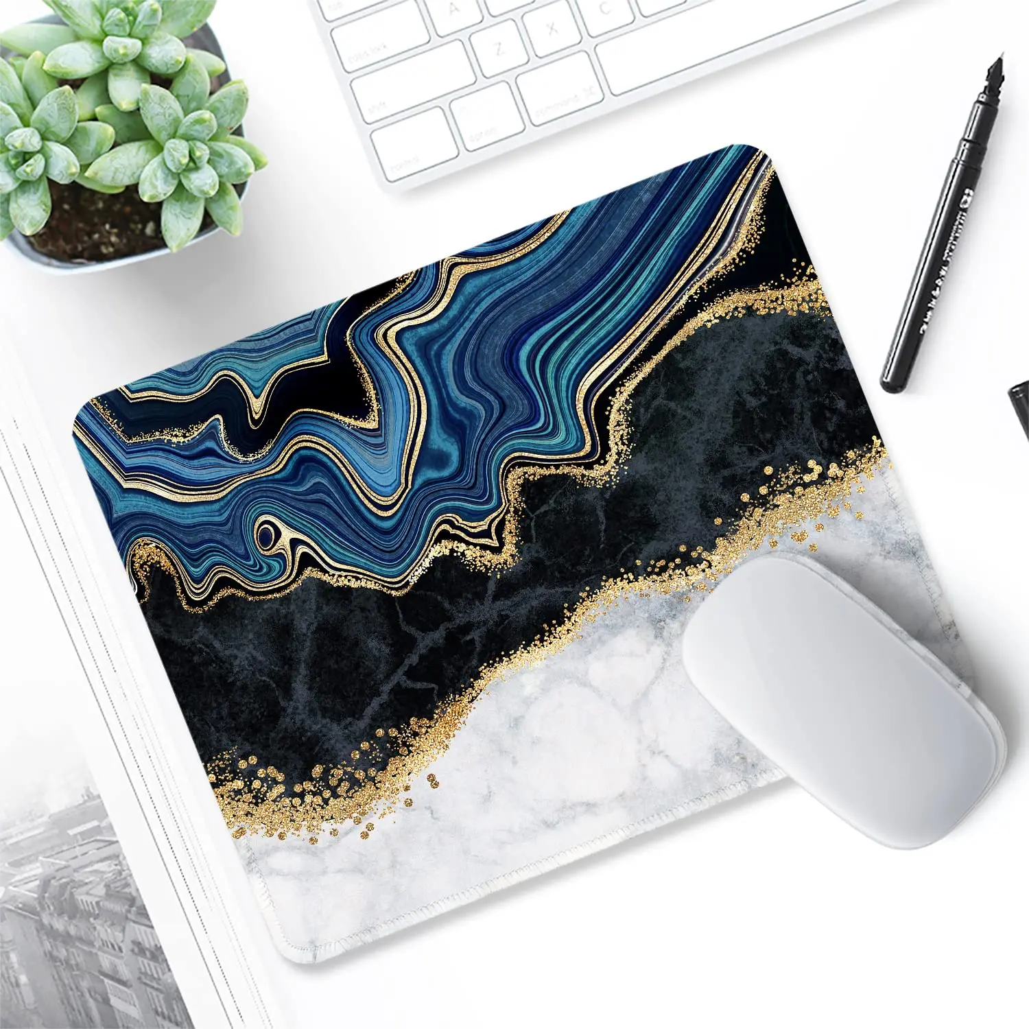 Hot-Selling Colorful Marble Printing Square Mouse Pads Comfortable Gaming Mousepad Mouse Mat Keyboard Mats Desk Pad 22x18cm