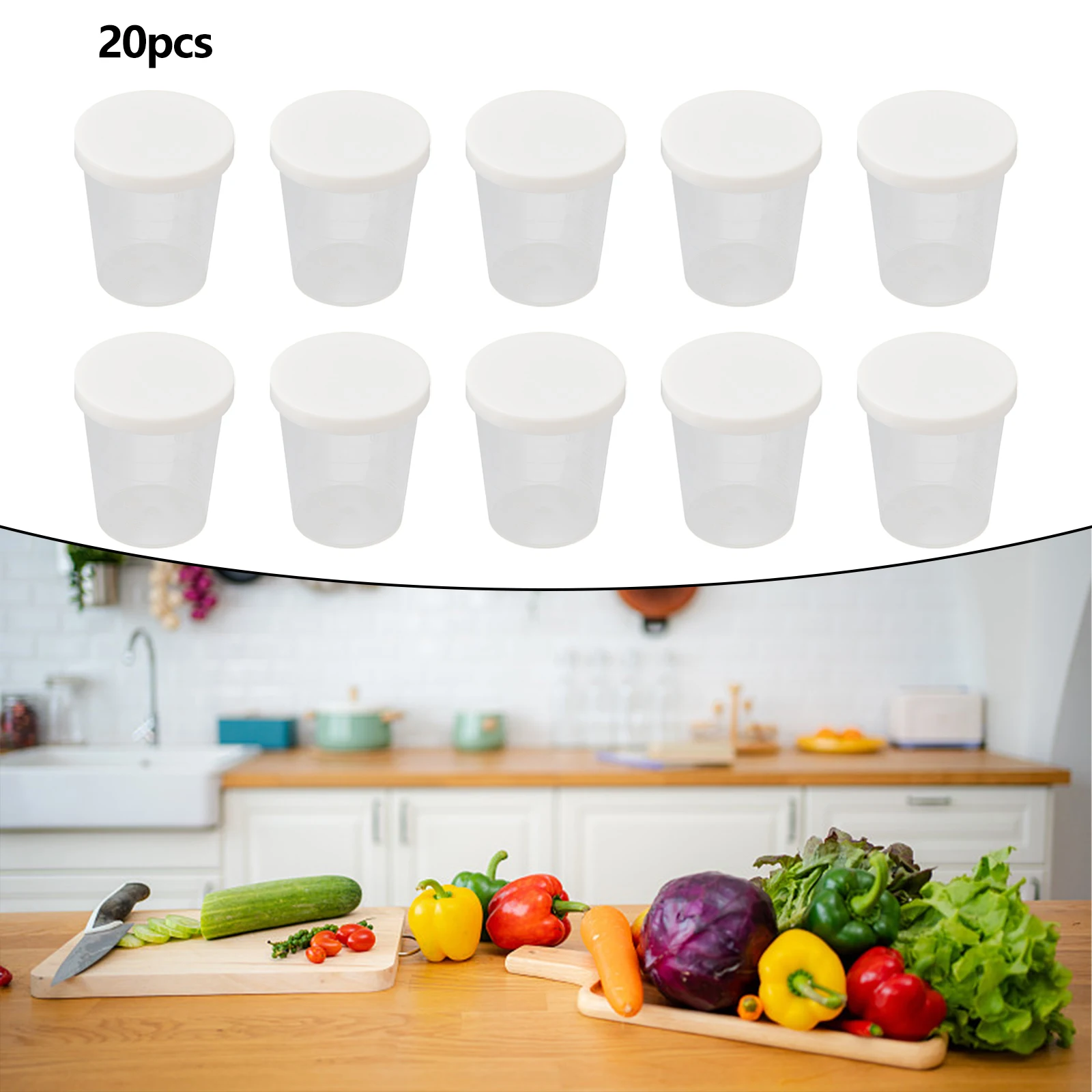 Lab Measure Cups Liquids Measuring tools 20pcs set Canister Container Experiment Holder Plastics Samples Storage