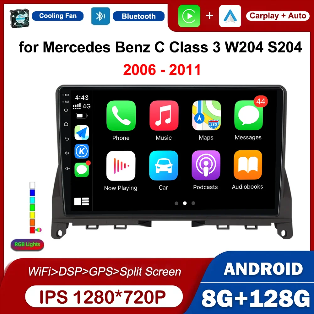 

Android OS GPS Navi for Mercedes Benz C Class 3 W204 S204 2006 - 2011 9 inch Car Radio Video Multimedia Player Auto Accessories