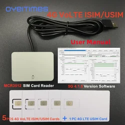 OYEITIMES 4G LTE SIM Card Reader Writer Programmer+5PCS 128k 4G VoLTE Blank ISIM Cards +1PC 2G3G4G5G 4.1.5 Ver SIM Card Software