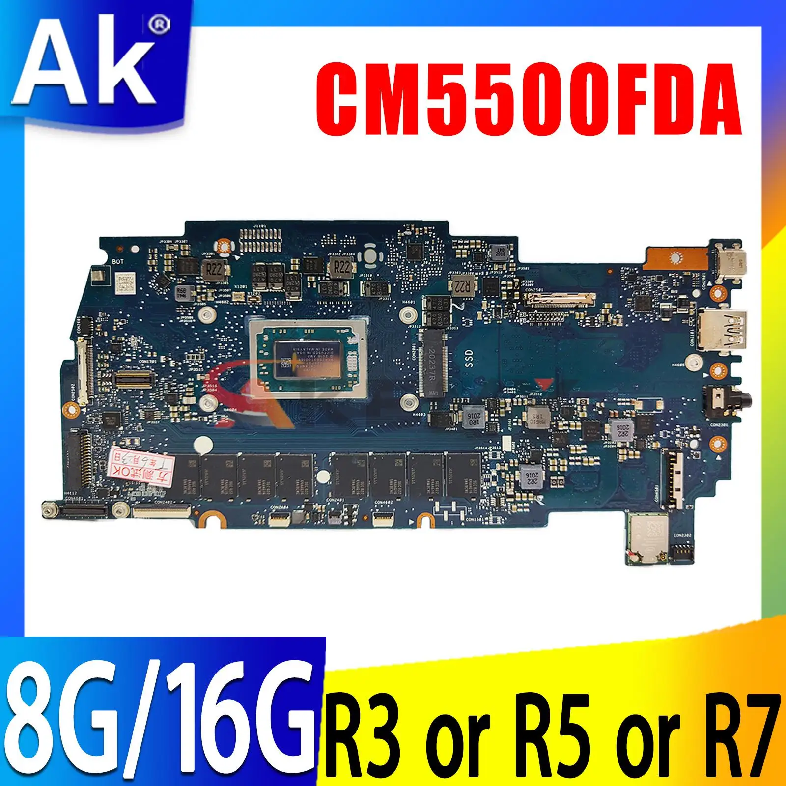 

CM5500FDA Mainboard For ASUS Chromebook Flip CM5500FDA-E60094 Laptop Motherboard with R3 R5 R7 CPU 8GB/16GB RAM