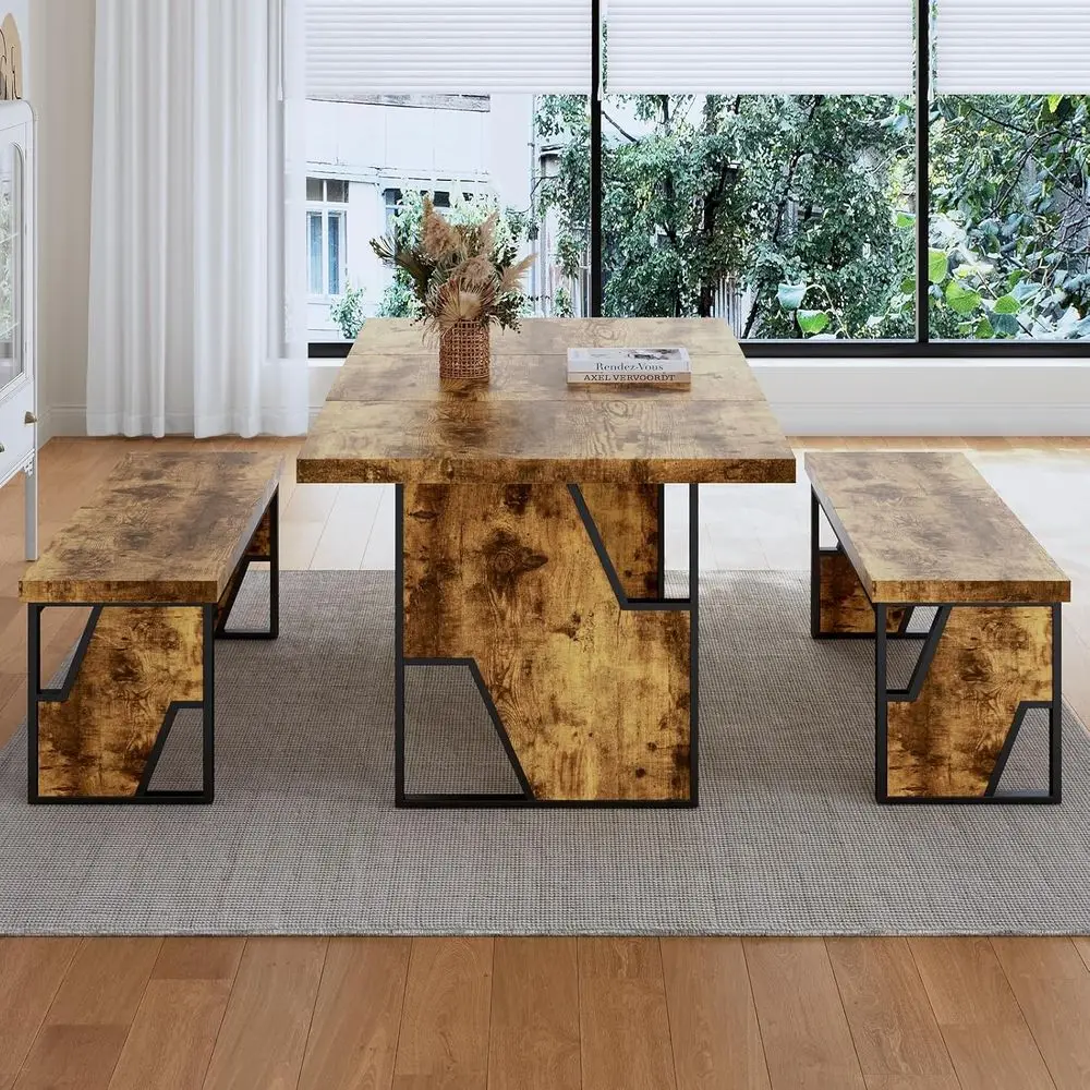 Solid Wood Dining Table Set 3