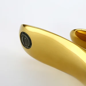 Golden luxury bathroom tap, hot and cold water, sink mixing tap, single -hole brass basin taps 10 Main Sales Luxury Bathroom Tap - №5