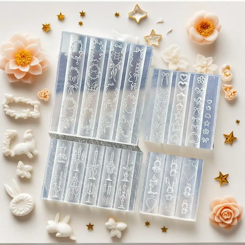 ❤️ 1pc Bowknot Sea Jellyfish Shell Rose Leaf 3D Acrylic Mold Nail Art Decoration Nails DIY Design Silicone Nails Mold view 3