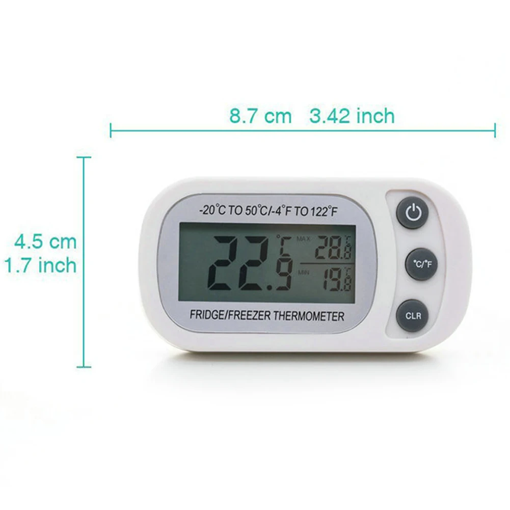 Thermometer Digital Waterproof LCD Thermometer for Fridge/Freezer Monitor Temperature Fluctuations Effortlessly
