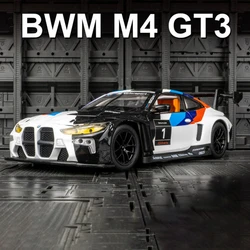 1:32 BMW M4 GT3 Alloy Sports Car Model Diecast Metal Race Car Vehicles Model Simulation Sound and Light Collection Kids Toy Gift