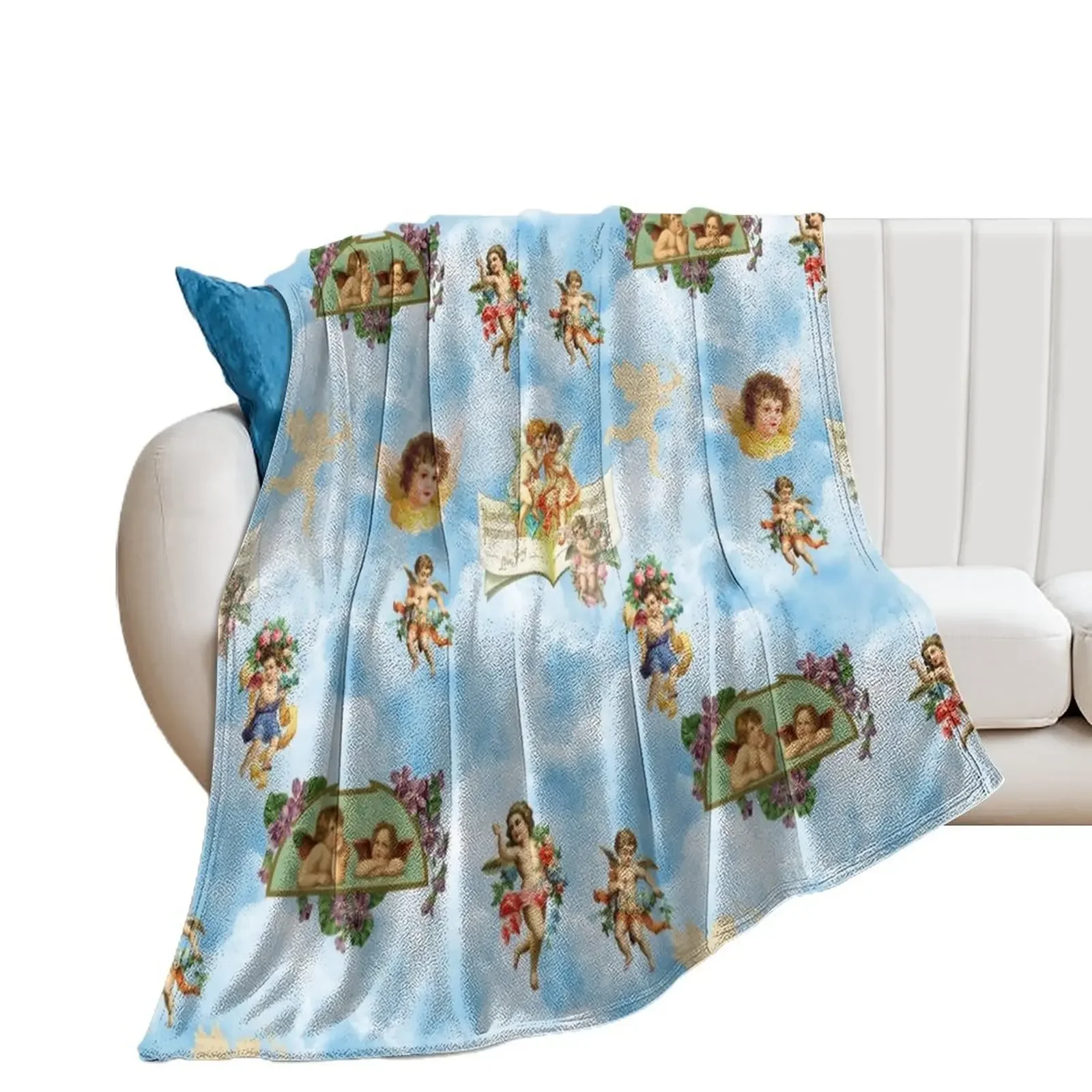 

clouds angel cherubs Throw Blanket Bed blankets and throws Comforter Blankets