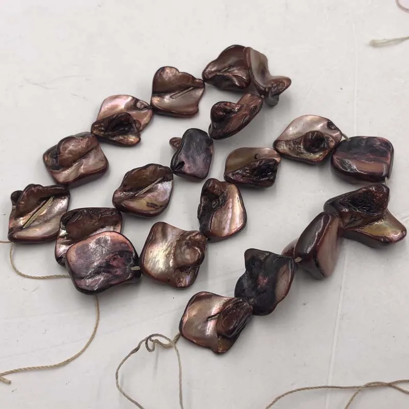 ELEISPL Wholesale 15 Strands 15-17mm Baroque Shell Beads Mixed Colours  #22010336