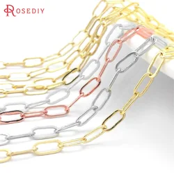2 Meters Chain Width 2.5MM 3MM 5MM 18K Gold Color Brass Long Oval Shape Necklace Chains Bracelets Chains Jewelry Making Supplies