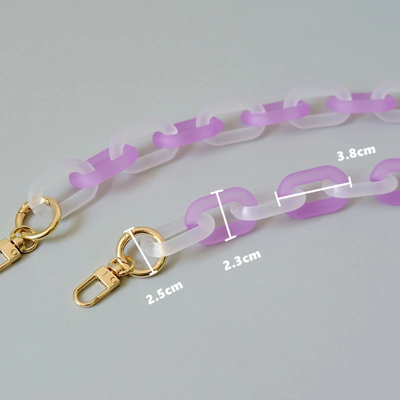 New Fashion Woman Bag Accessory Detachable Parts Replacement Chain Purple Cute Matte Strap Women Acrylic Shoulder Handle Chain