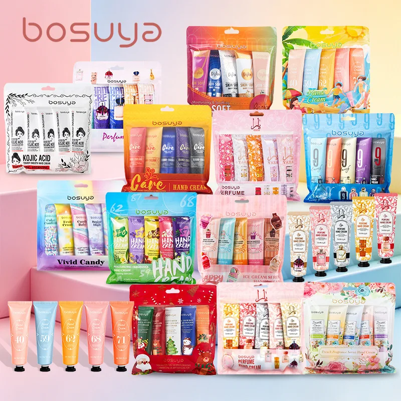 5Pcs Ice Cream Series Hand Cream Set, Multiple Fragrance Moisturizing Hand Lotion, Nourishing Smooth Dry Skin Mini Hand Cream