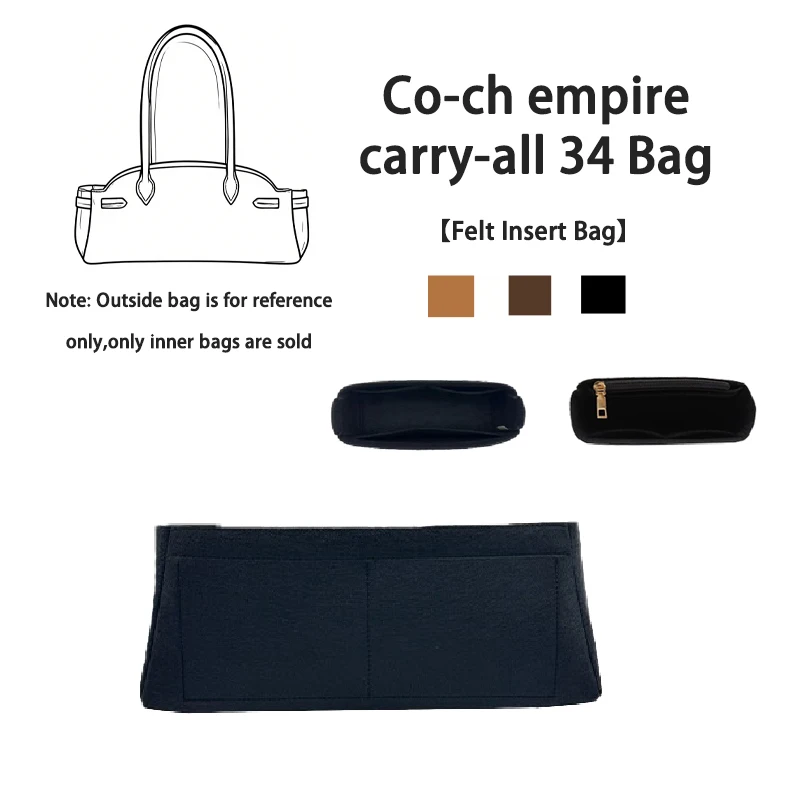 EverToner Women's Organizer For Co-ch empire carry-all 34 Bag Felt Travel Bag Insert Liner Purse Organizer Cosmetic Inside Bags