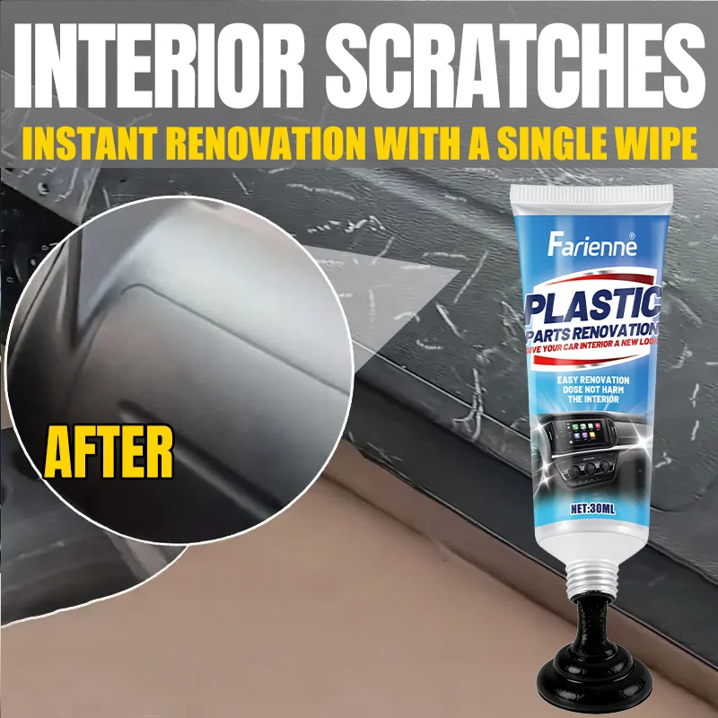 Farienne 30ML Plastic Parts Renovation Cream Instant Scratch Repair Blackening Brightening for Tires Dashboard Interior Care
