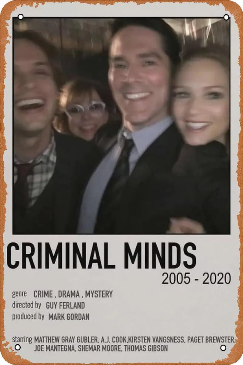 Criminal Minds TV show Poster Tin Sign Vintage Style Metal Sign for Wall Decor 8x12 Inch sign