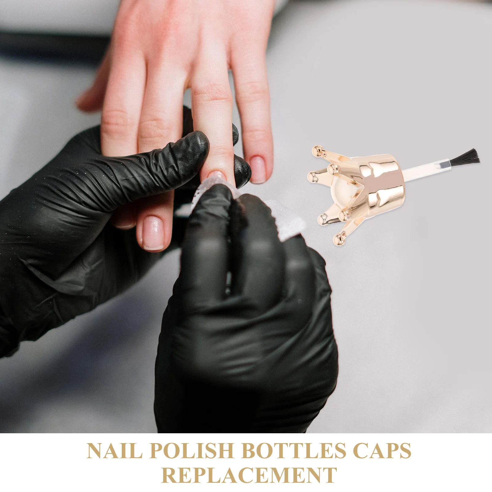 

10pcs Nail Polish Brush Caps Replacement Crown Shape Gel Bottle Cap Easy Application Durable For Salon Home Use Nail Art
