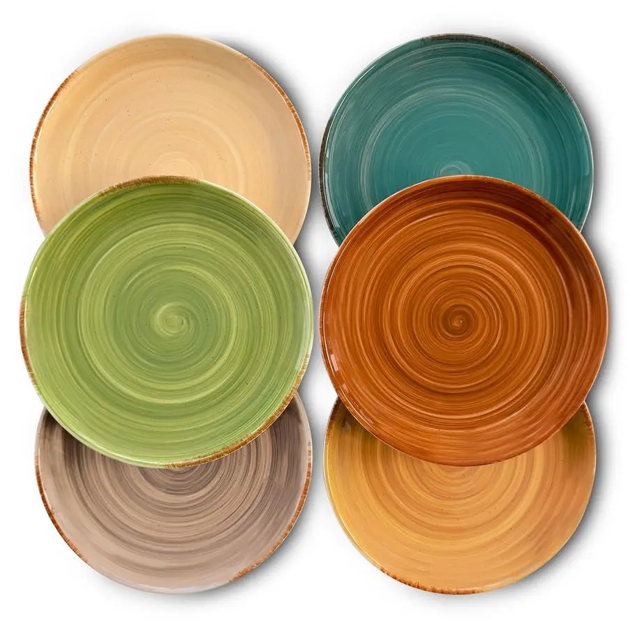 

Ceramic Helix Swirl Salad Plates Set of 6, 8in Spiral Porcelain Dish for Kitchen, Small Dinner, Lunch, Appetizer, Dessert, etc