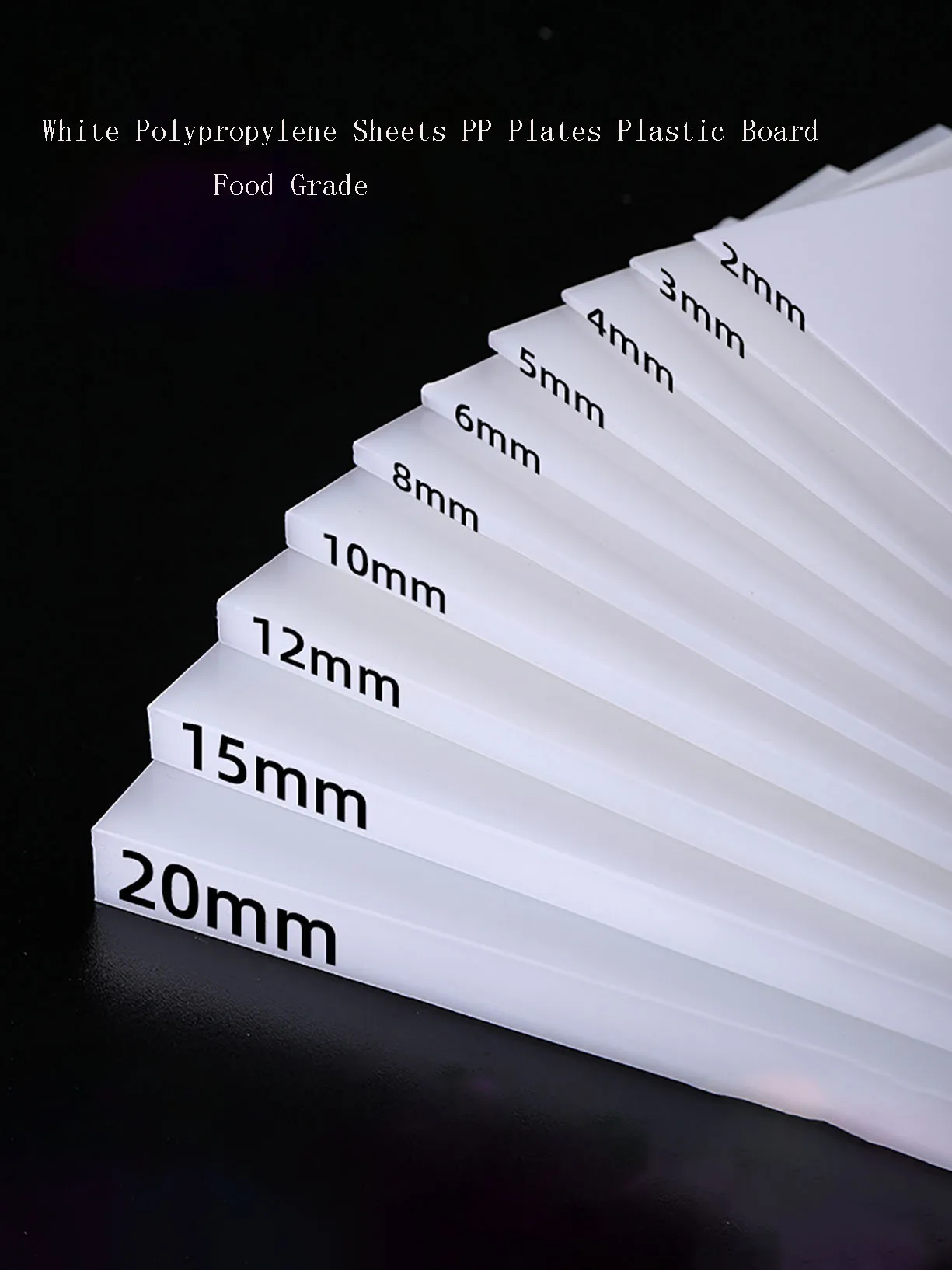 

White Polypropylene Sheets PP Plates Plastic Board Thickness 1/2/3/4/5/6/8/10/15/20mm Food Grade Waterproof Wear Resistant