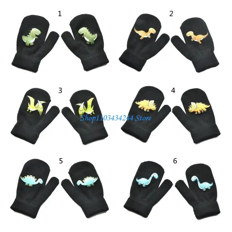 

Теплые варежки для верховой езды, мягкие эластичные вязаные перчатки с длинными пальцами для девочек и мальчиков, милые перчатки
