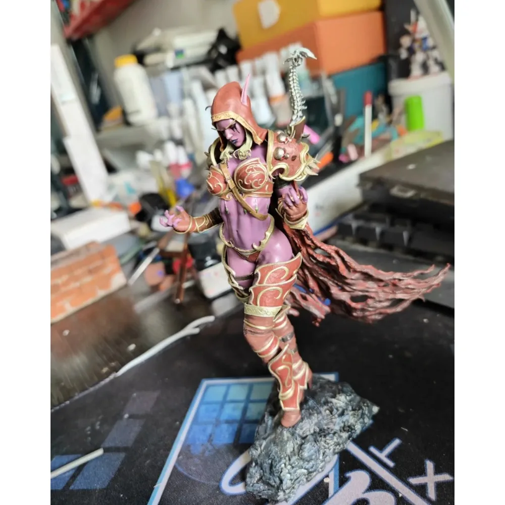 1/15 1/12 1/10 1/9 Ranger Sylvanas Elf Long Ear Resin White Model 3D Printing Unassembled Unpainted Self-assembly Craft view 5