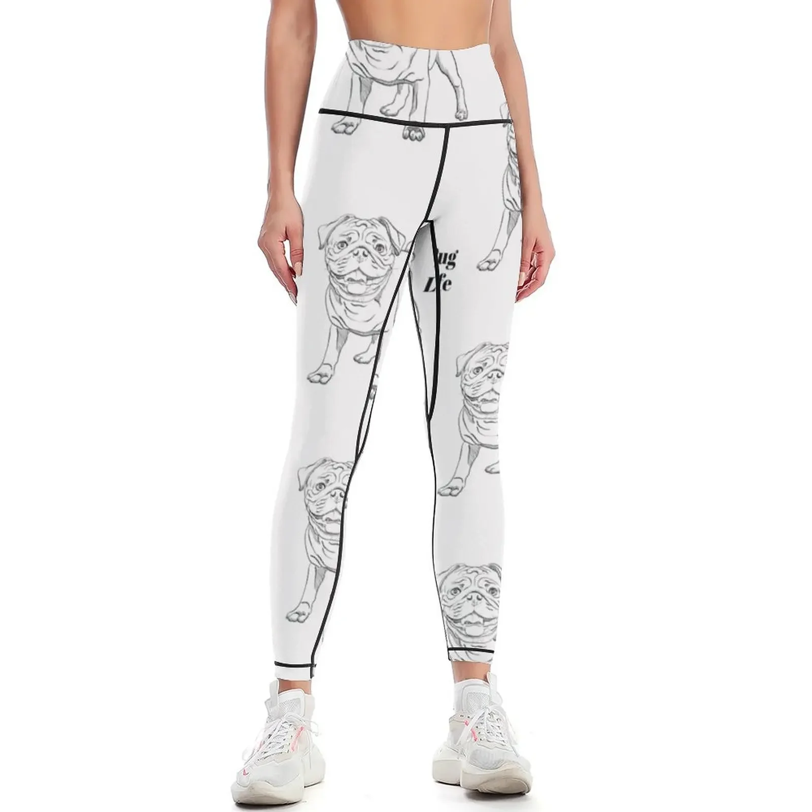 

Pug Life t-shirt Leggings gym pants joggers for high waist for girls Womens Leggings