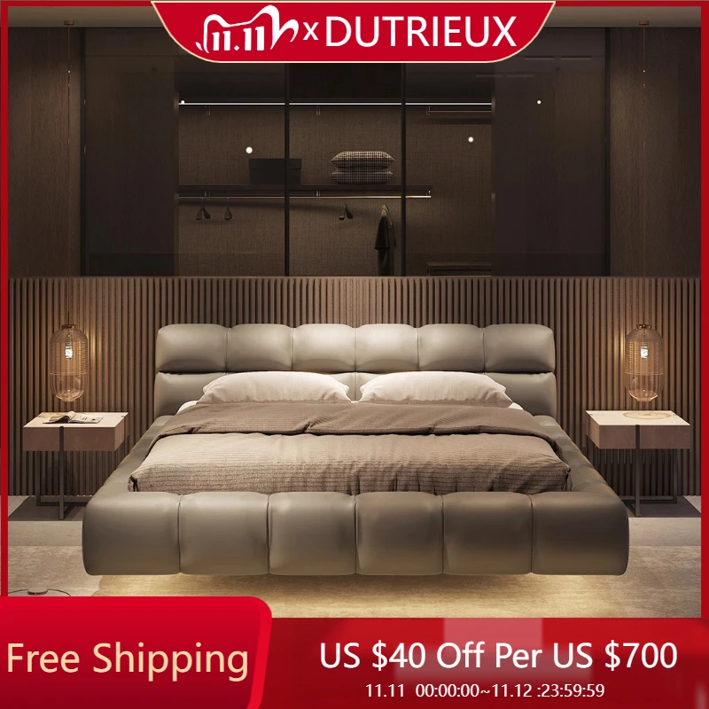 

Floating Aesthetics Bed Bedbed Confortable Create Apartment Twin Bed Wedding Designer Full Body Cama De Casal Nordic Furniture