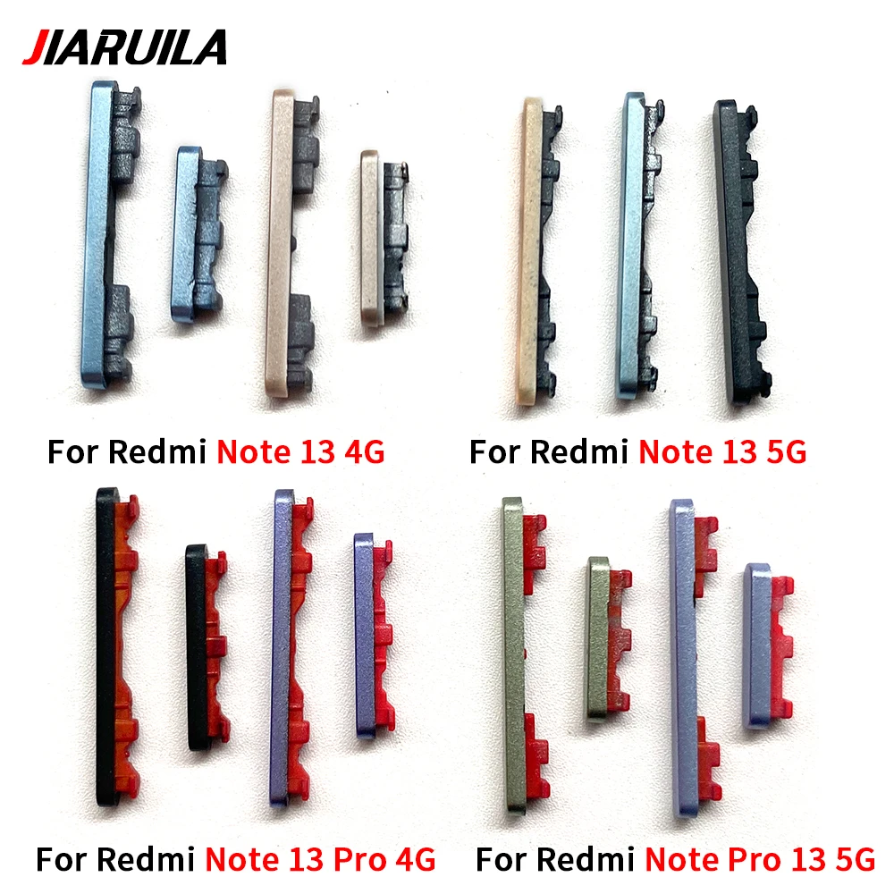 ปุ่มด้านข้างใหม่ปุ่มปรับระดับเสียงและอะไหล่สำหรับเสี่ยวมี่ เรดมี่หมายเหตุ 13 4G หมายเหตุ 13 โปร 5G