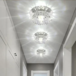 LED Ceiling Lights 3W 5W 10W Modern Crystal Aisle Flush LED Ceiling Lamp for Living Room Surface Mounted Downlight AC 85-265V