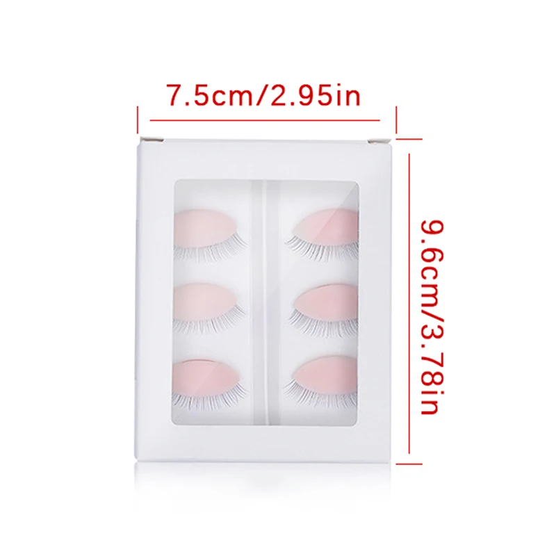 3Pairs Silicone Eyelash Practice Heads - Removable Eyelid Mannequins for Tattoo Training