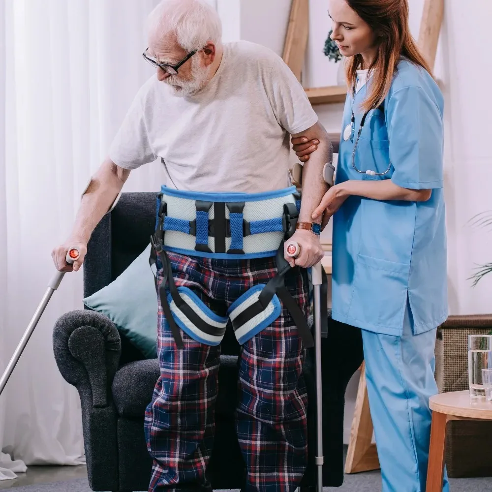 

Elder Patient Stroke Hemiplegia Standing Rehabilitation Training Aid Transfer Belt Medical Assisted Walking Waist Strap