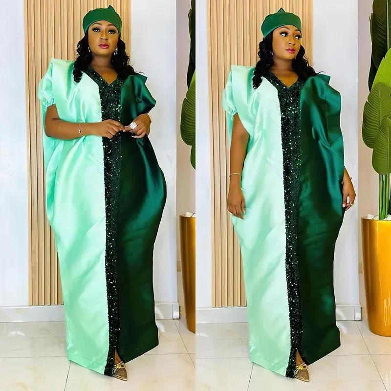 

Abaya for Women Dubai African Muslim Dress Caftan Marocain Evening Party Dresses Satin Boubou Robe Djellaba Femme Ankara Dashiki