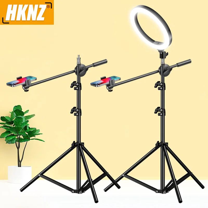 1.6m 63inch Mobile Phone Holder Mounting Tripod Stand for Overhead with Ring Light Led Rim Of Lamp For Selfie Live Video Stream