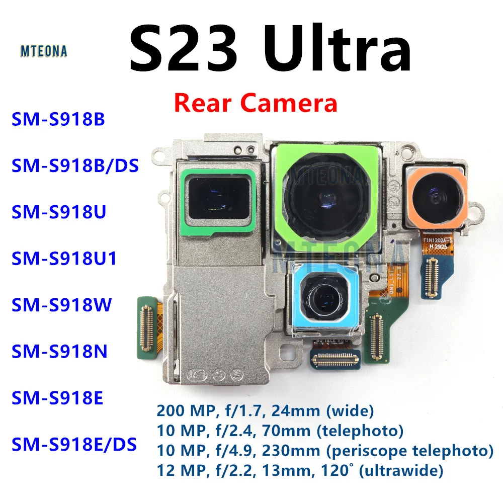 Rear Camera For Samsung Galaxy S23 Ultra SM-S918B S918U S918E/DS Telephoto + Periscope + Wide + Main Back Camera Replacement