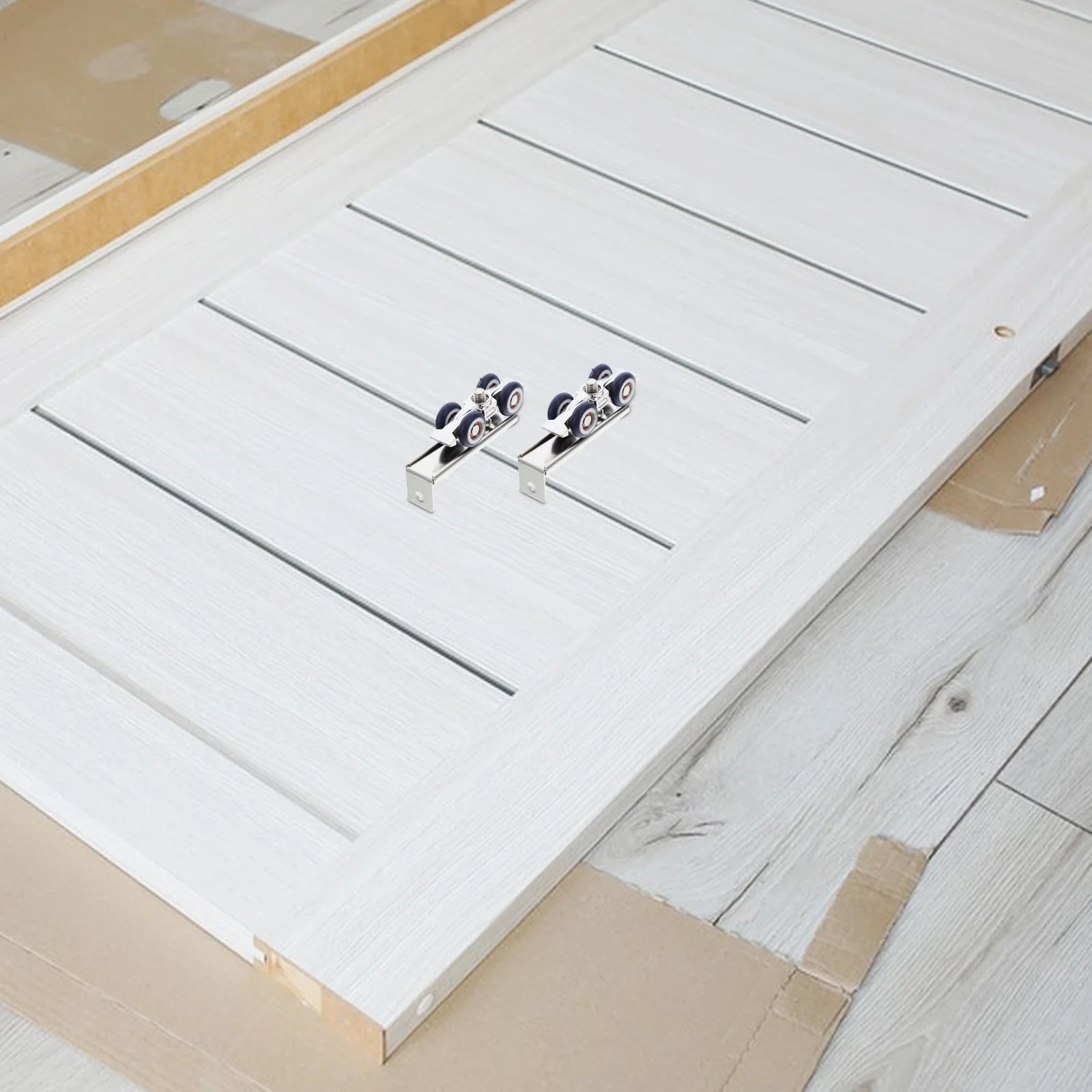 

2Sets Zinc Alloy Sliding Door Roller Wardrobe Four Wheel Flat Head Quiet Replacement for Sliding Doors Window Track Hardware