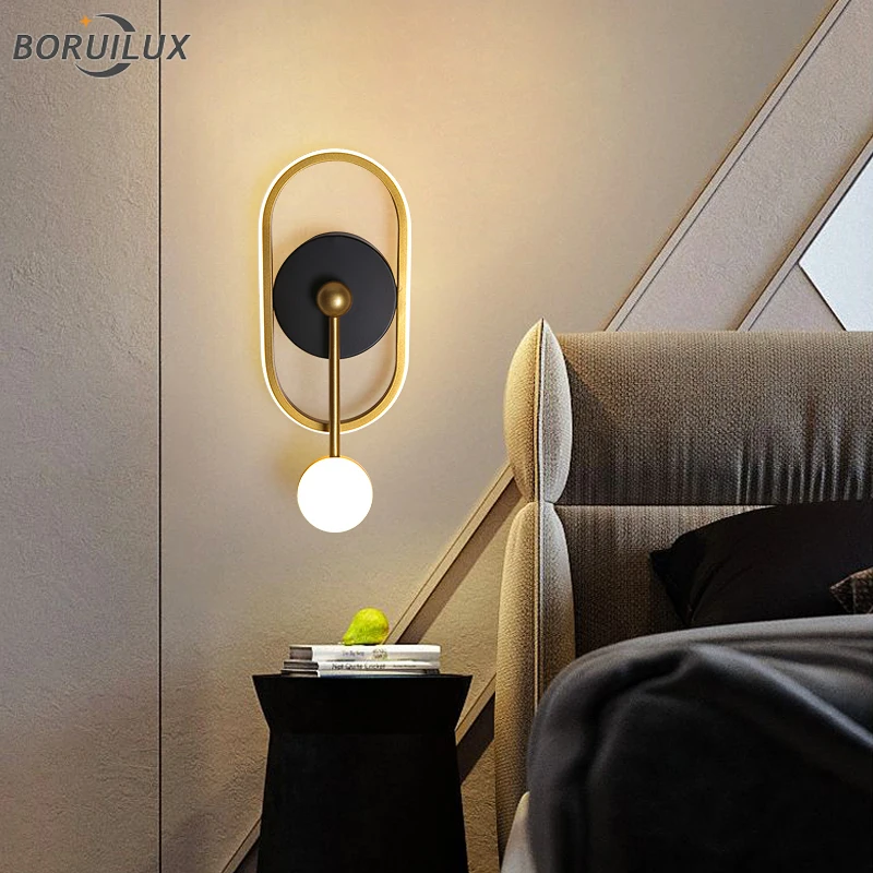 Nordic Deco New Modern LED Wall Lamps For Study Living Room Bedroom Bedside Aisle Corridor Iron Aluminum Lights Indoor Lighting