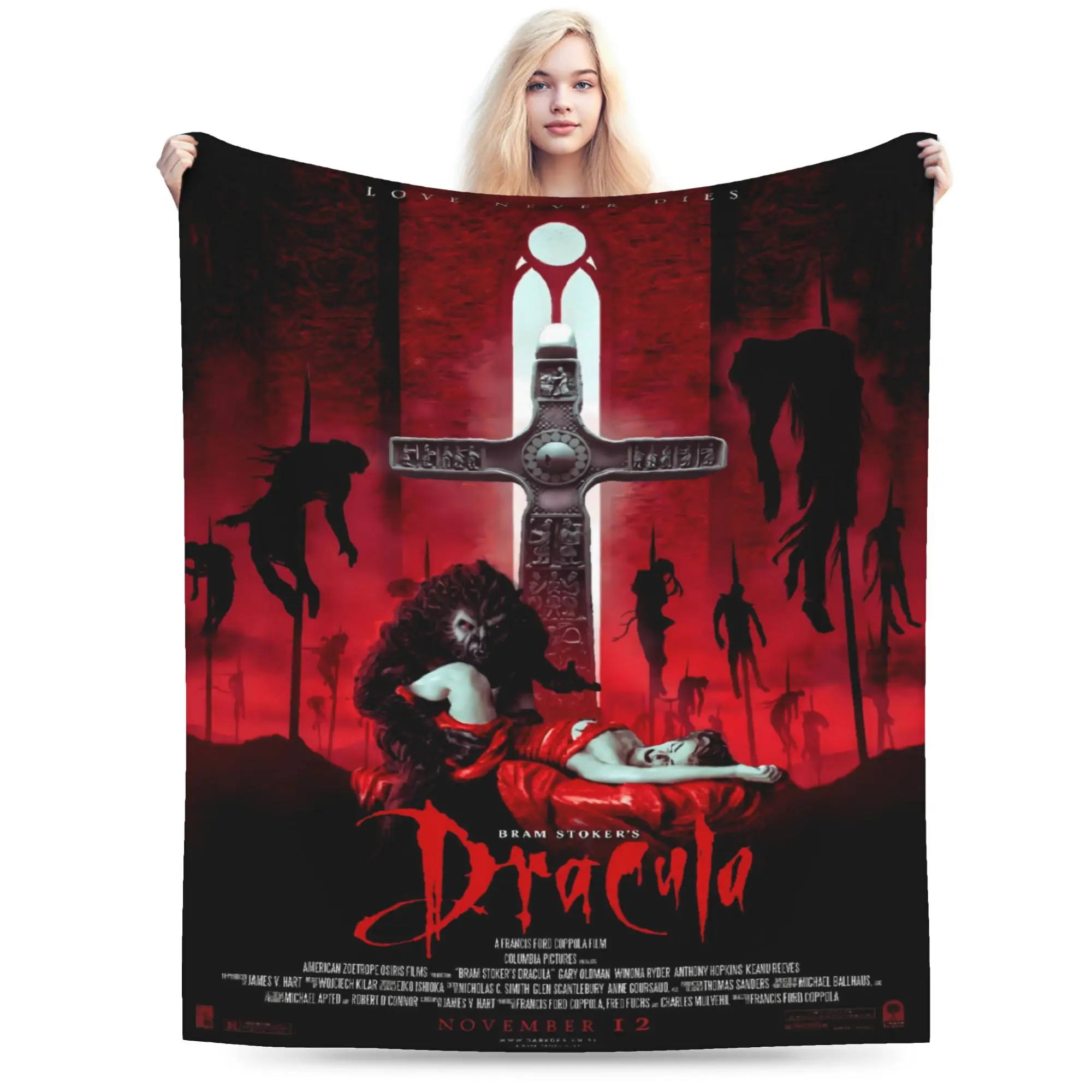 Bram Stoker's Dracula Blanket Super Soft Fashion Plush Throw Blanket For Couch Chair Sofa Bed Travel Flannel Bedspread Bed Cover