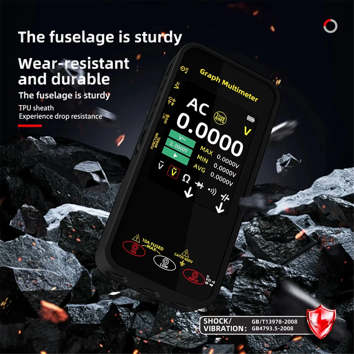 

Интеллектуальный цифровой мультиметр S500, запись формы сигнала напряжения, тестирование температуры, ток, экран может вращаться дисплея