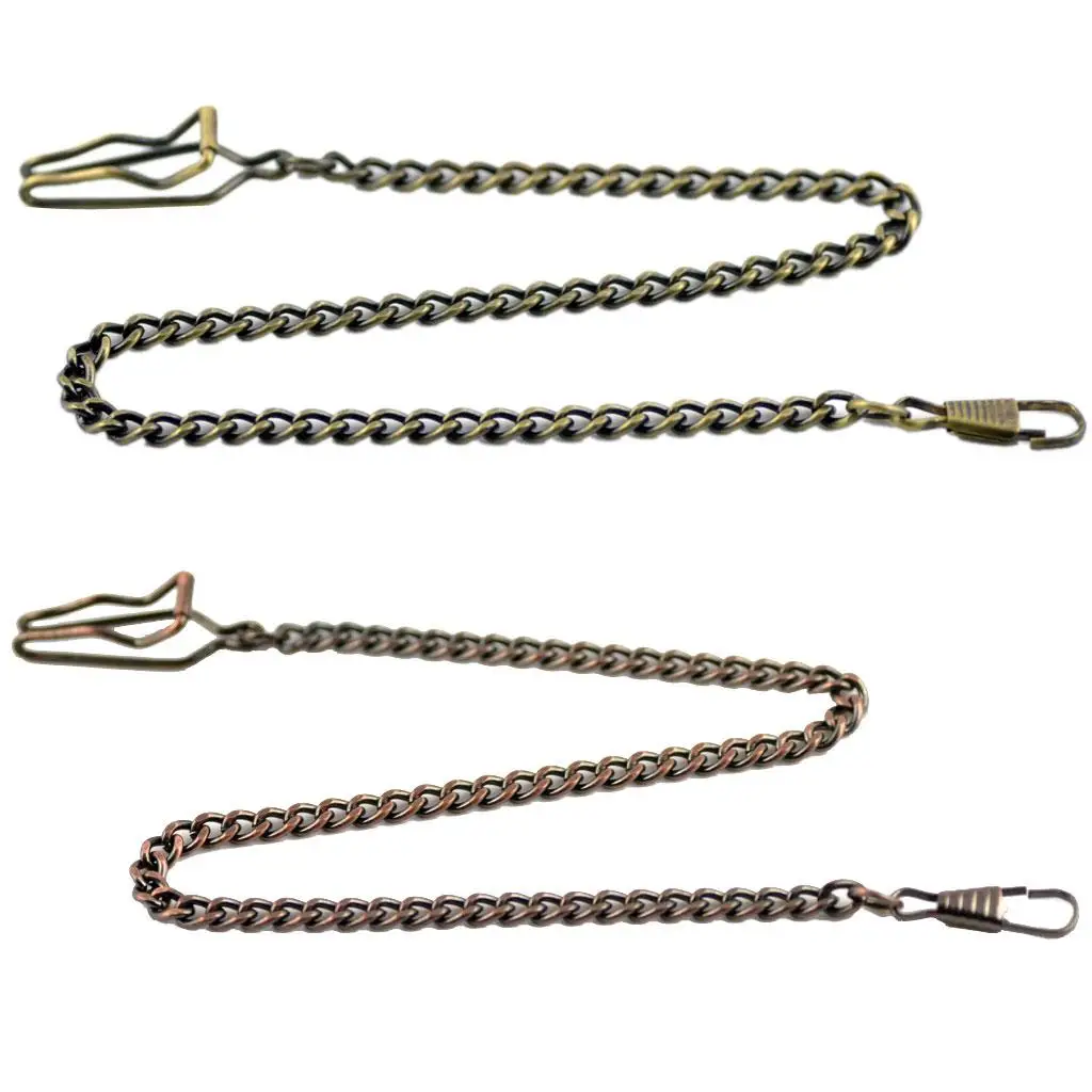 Vintage Bronze Chain Watch Strap Alloy Copper Red Link Design Retro Replacement Band for Watch