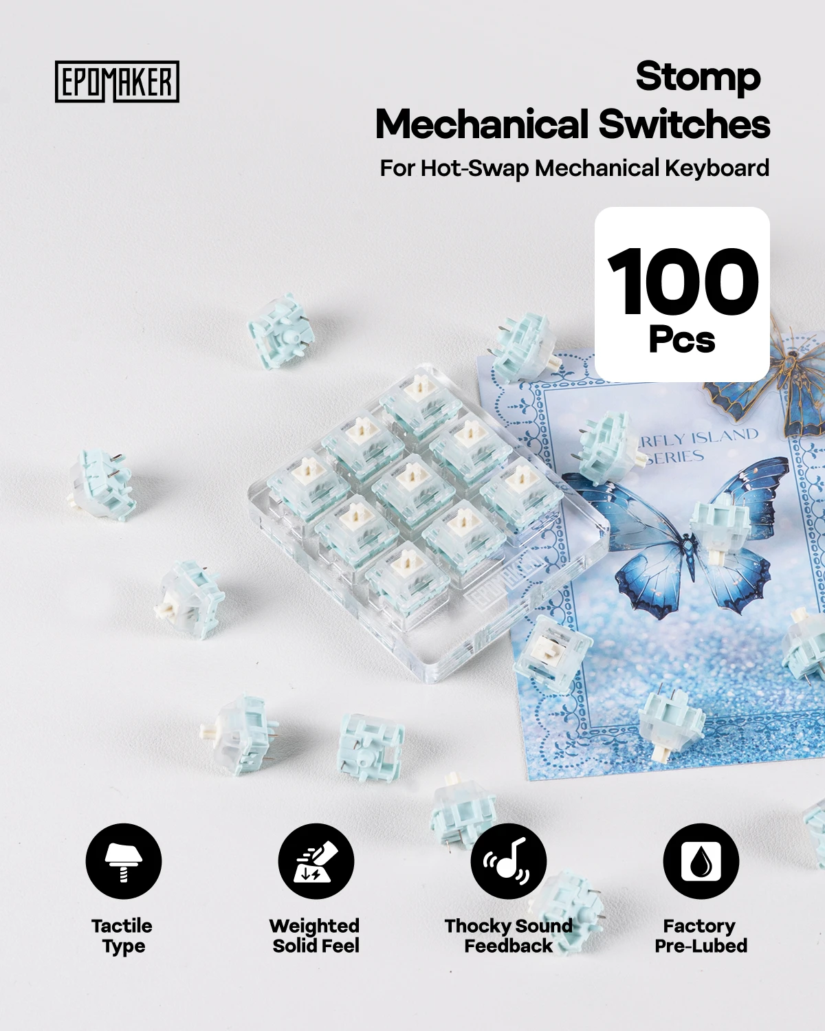 100 Pieces EPOMAKER Stomp Tact - огляд і ціна Mechanical Switch Tester