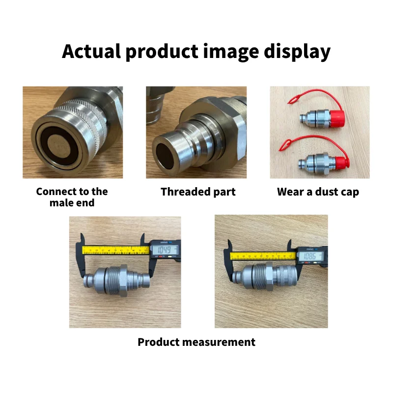 Fast Shipping 48mm Thread KIT 4815 Flat Face Quick Disconnect Coupler ISO 16028 Male 7246799 for Bobcat Excavator E32