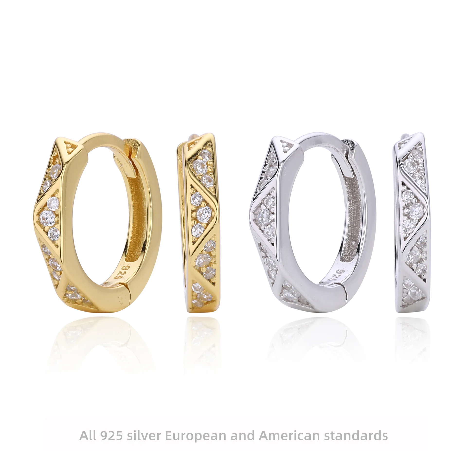 Withered Women's Earrings Ear Cuffs S925 Sterling Silver Earrings With Zirconium Inlay For Women
