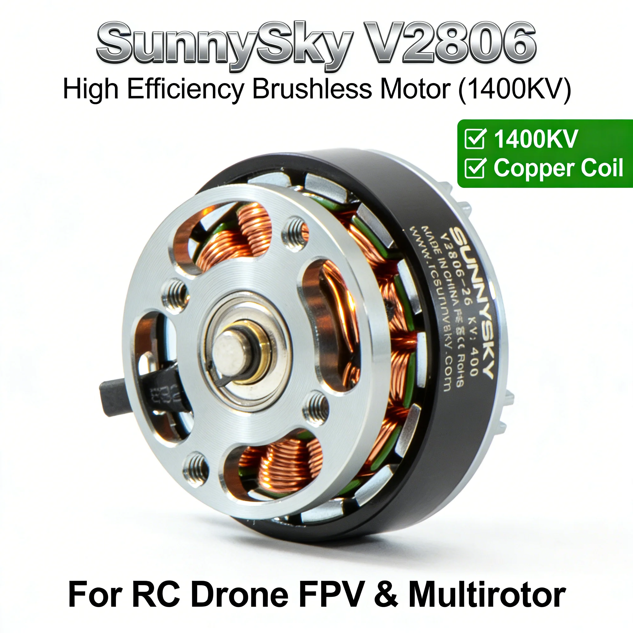 sunnysky-v2806-1400kv-高効率ブラシレスモーター-rcドローンfpvおよびマルチロータービルド用