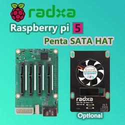 New Penta SATA HAT For Raspberry Pi 5 -Up to 5x SATA disks HAT With Top Board Set