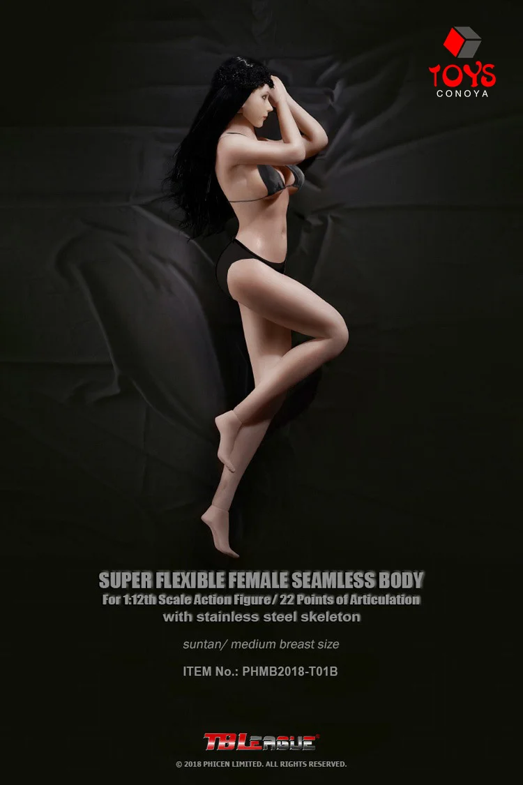 Tbleager PHMB2018-T01A T01B 1/12 مقياس 6 بوصة أنثى سلس الجسم مع رئيس شاحب Suntan متوسطة الثدي فتاة عمل الشكل الجسم