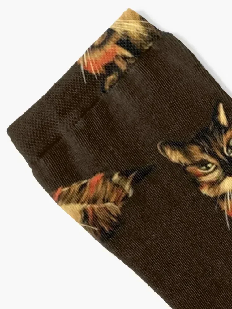 Painted Tortie Cat Socks hip hop gift gym Men's Socks Women's